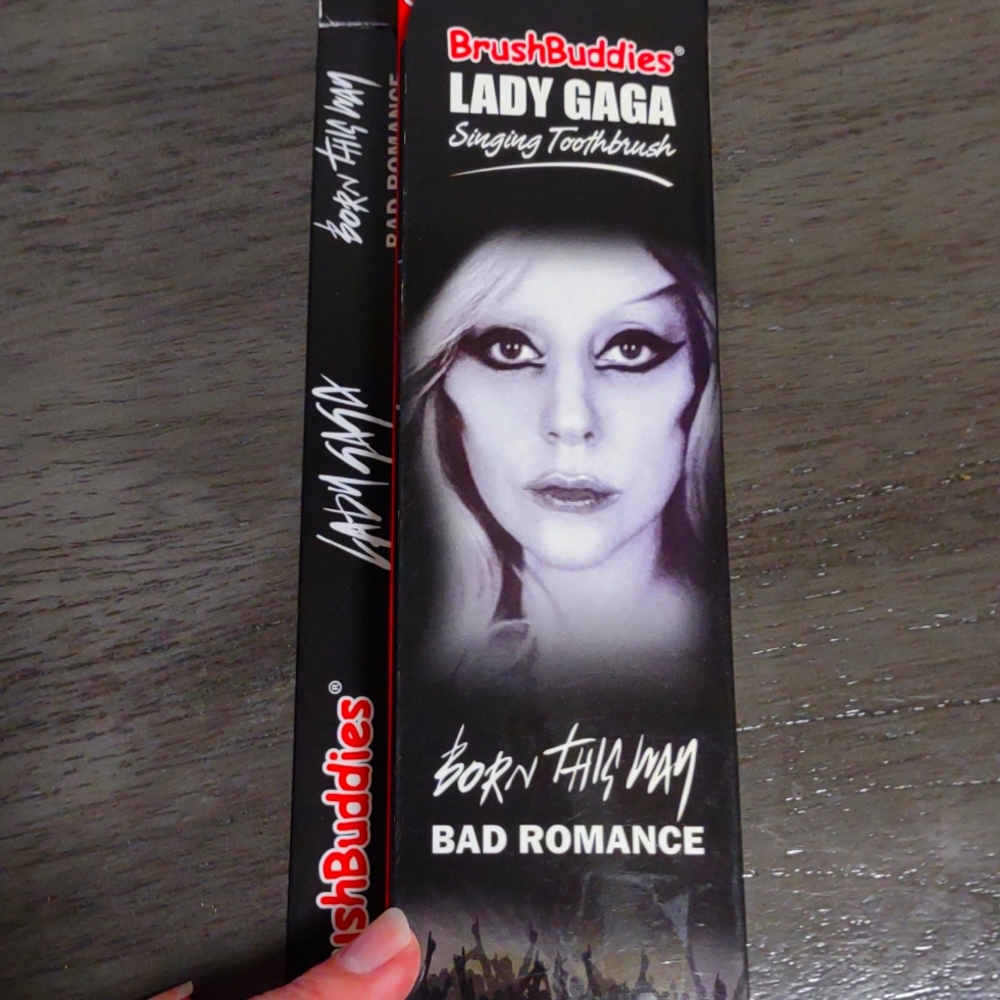Lady Gaga singing tooth brush